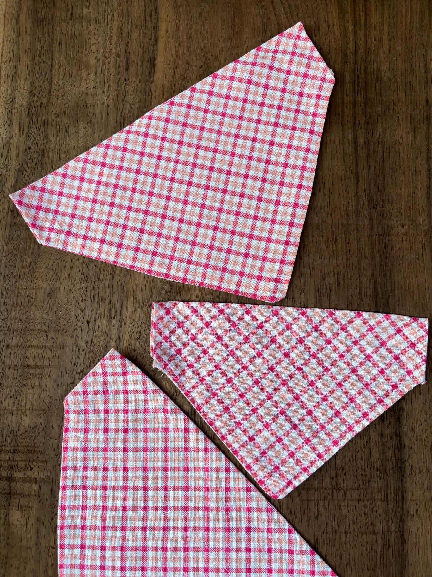 Pink plaid bandana (XS & S)