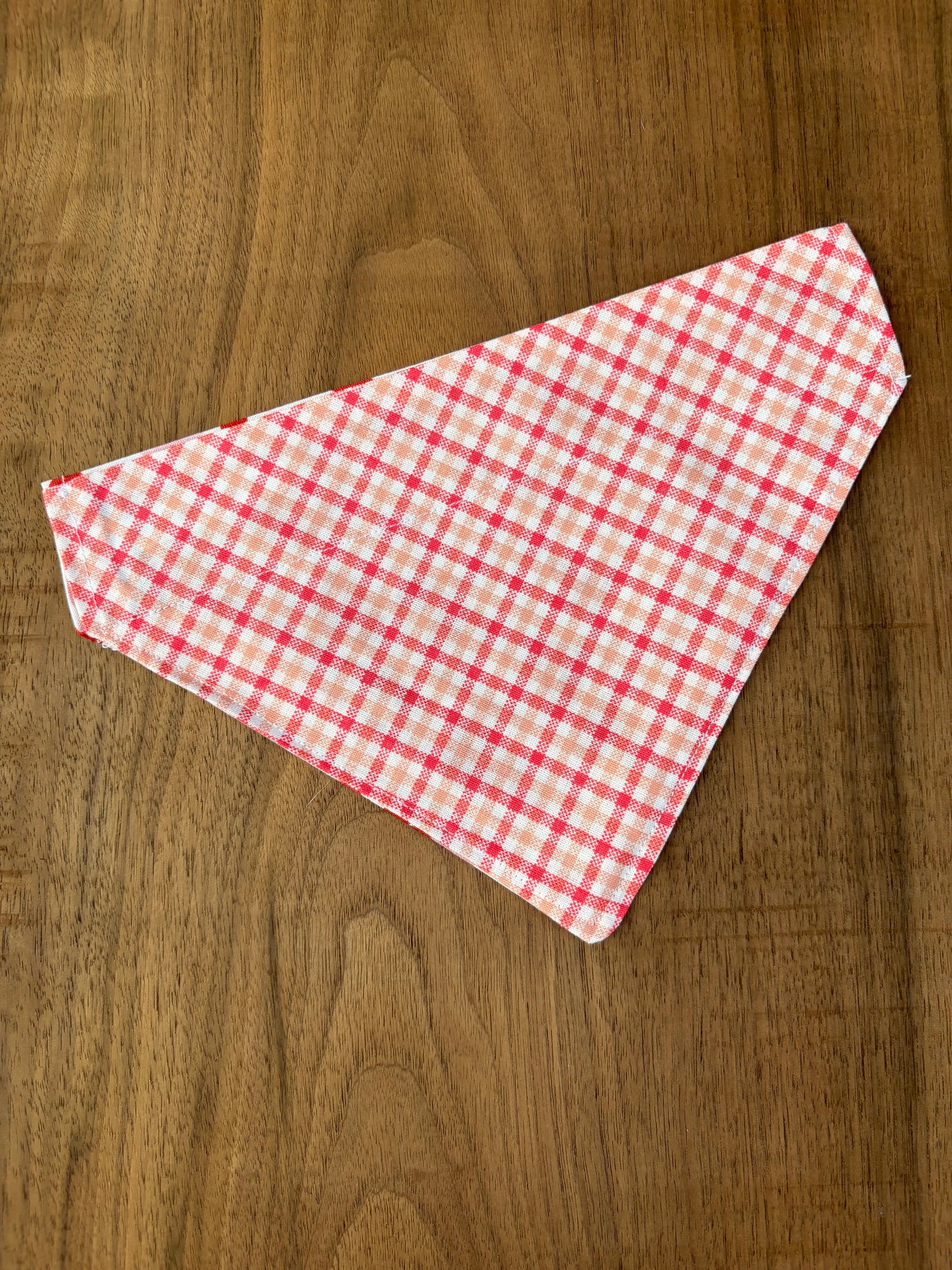 Pink plaid bandana (XS & S)