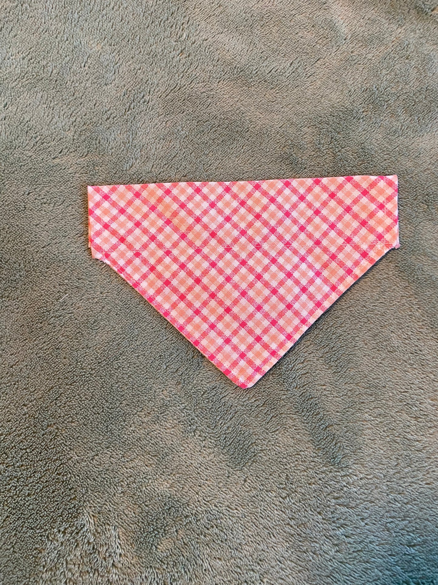 Pink plaid bandana (XS & S)