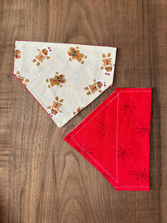 XS 🎄 Gingerbread / Red Stars Bandana