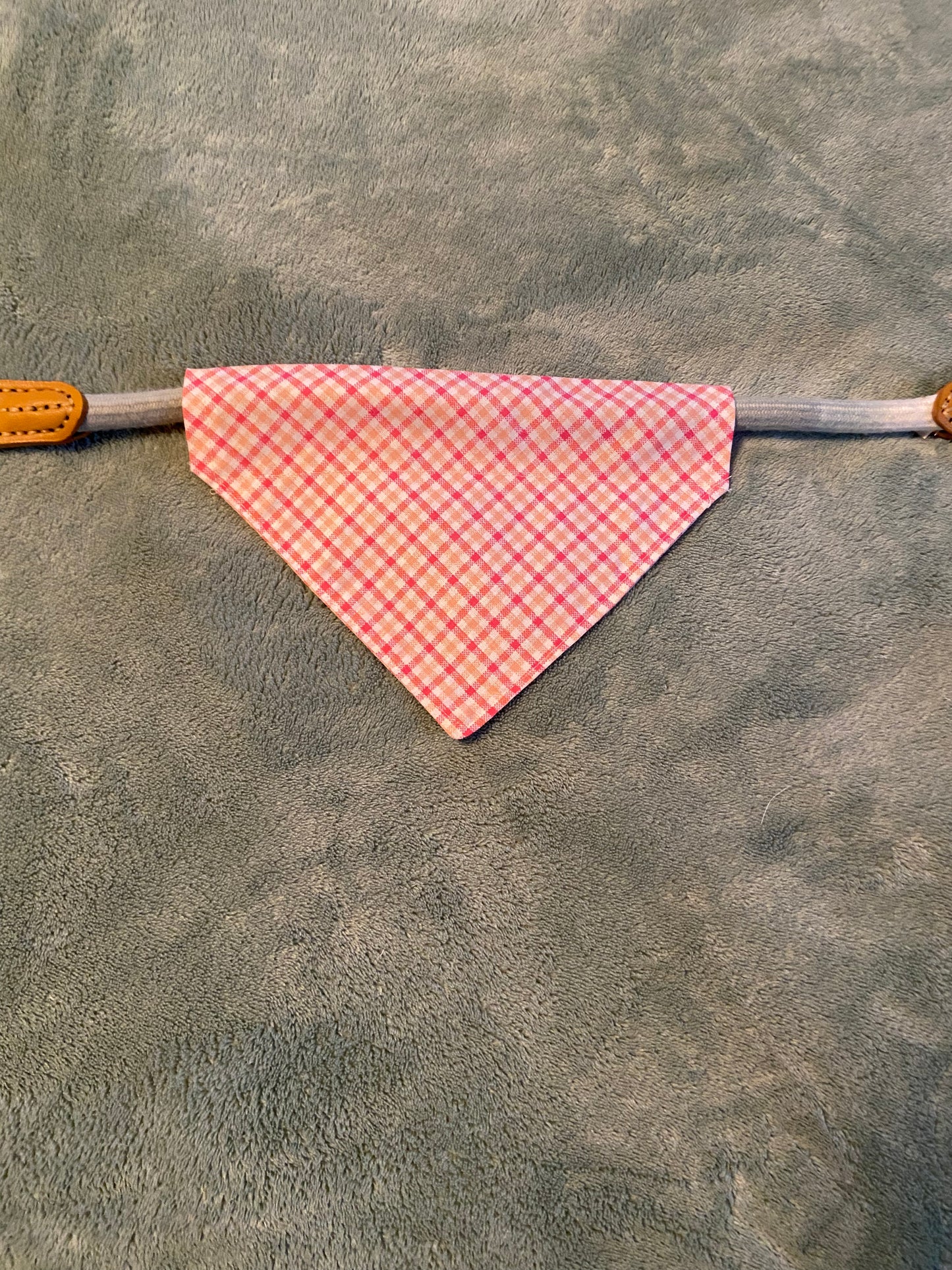 Pink plaid bandana (XS & S)